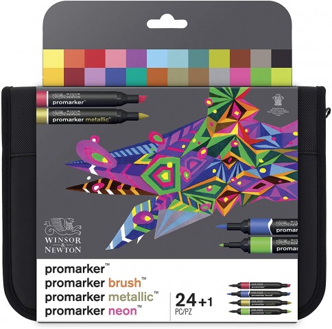 Winsor Newton Promarker 40 Parça A5 - Mix Set  (Mixed+ Drawing 11'li + 4'lü Mono Rs + A5 Marker Pad)