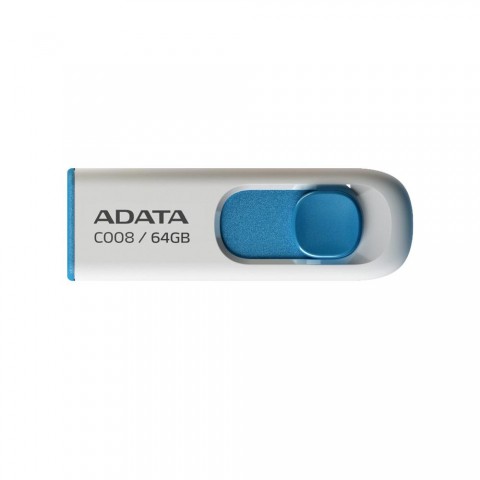 Adata C008-64GB 64GB USB2.0 Classic (White + Blue) Flash Bellek