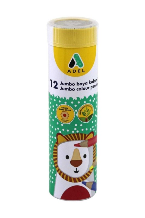 Adel 12'li Jumbo Kuru Boya Kalemi - Tüp