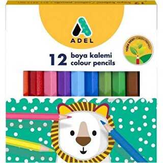 Adel 12'li Kuru Boya Kalemi - Kısa Boy