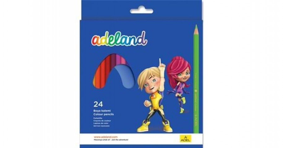 Adeland 24'lü Kuru Boya Kalemi /