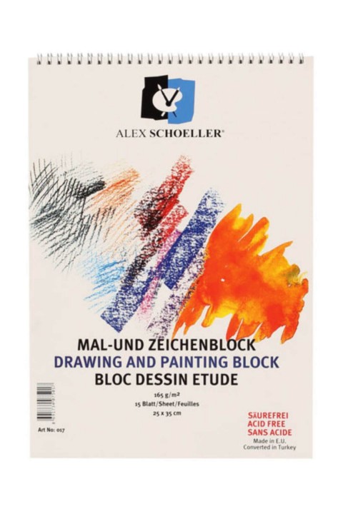 Alex Schoeller 25x35 cm 165g Spiralli Resim Defteri No:017