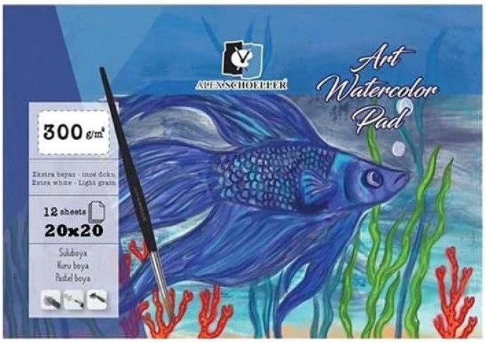 Alex Schoeller Aquarell 20x20cm Spiralli 300gr 12yp Sulu Boya Defteri / ALX.3961