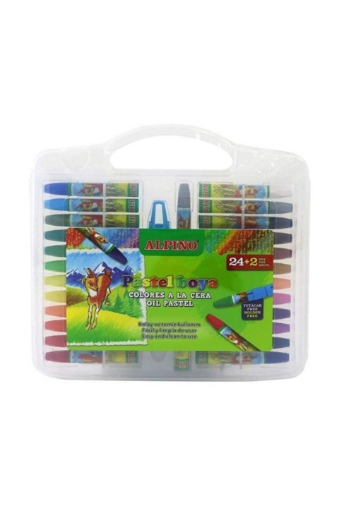 Alpino 24+2 Plastik Çantalı Pastel Boya