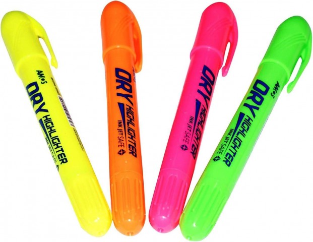 Amos Jel Dry 4'lü Fosforlu Kalem Neon Renkler Set / HLD4OOP1