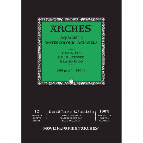Arches Watercolor 300gr A4 12yp Cold Pressed Suluboya Blok / A1795091