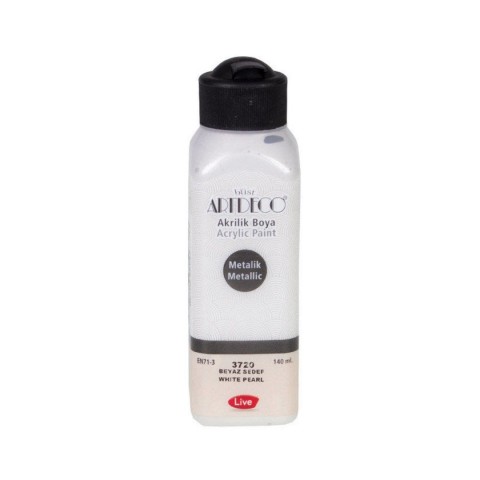 Artdeco Akrilik Boya 140ml Metalik Beyaz Sedef / 3720