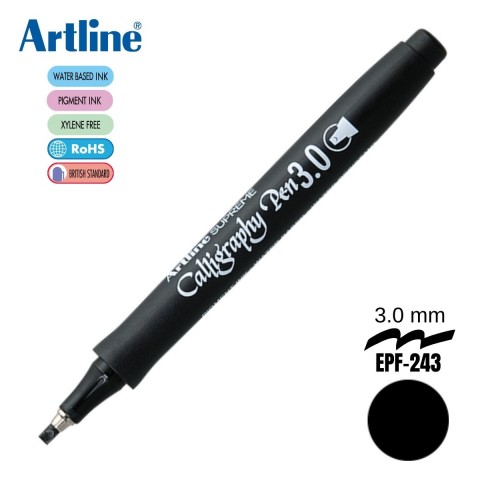Artline Caligraphy Pen 3.0 Kesik Uçlu Kaligrafi Kalemi Siyah / EPF-243