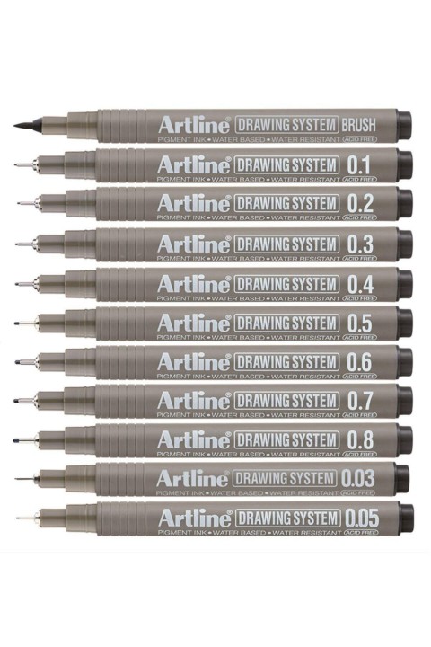 Artline Drawing System Teknik Çizim Kalemi 11'li Tam Set
