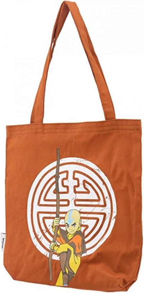 Avatar "Aang" Baskılı Bez Gabardin Kırmızı Kol Çantası