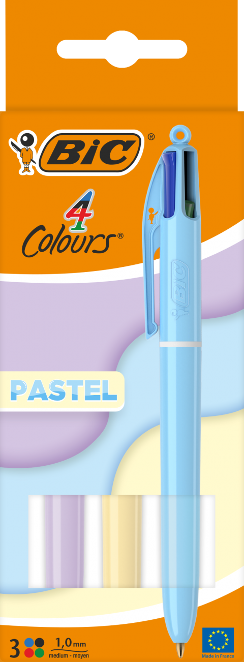 Bic 4 Colour Pastel 4 Renkli 3'lü Tükenmez Kalem Seti Pastel