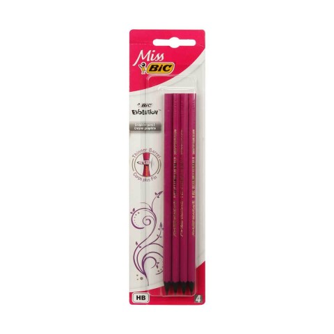 Bic Evolution Purple Kurşun Kalem, 4'lü Blister