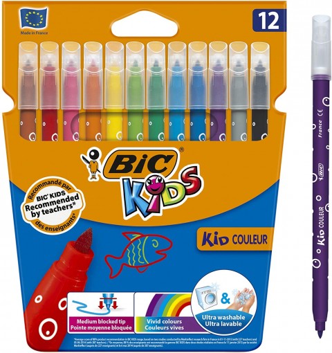 Bic Kids Kid Couleur Ultra Yıkanabilir 12'li Keçeli Boya Kalemi / ‎920293