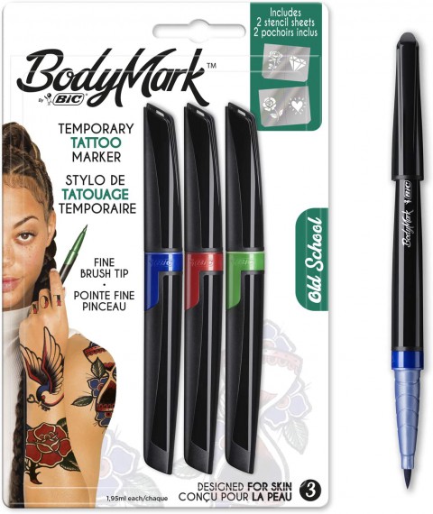 Bic Tatoo Body Mark Geçici Dövme Kalemi 3'lü Bilister - Old School