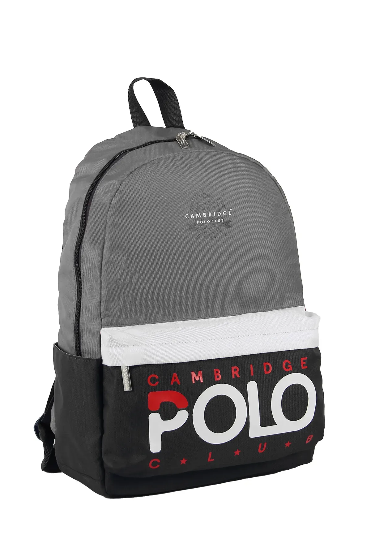Cambridge Polo Club Preppy Tek Ana Bölmeli Unisex Okul Sırt Çantası Gri / CPC3018.003