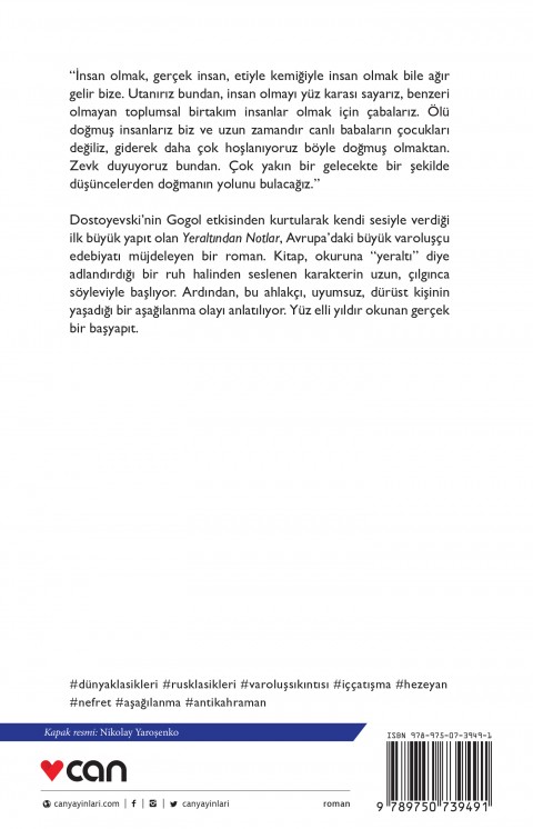 Can Yayınları Yeraltından Notlar - Fyodor Dostoyevski