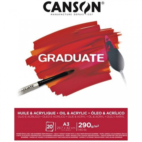 Canson Graduate Akrilik & Yağlıboya A3 290gr 20yp Blok