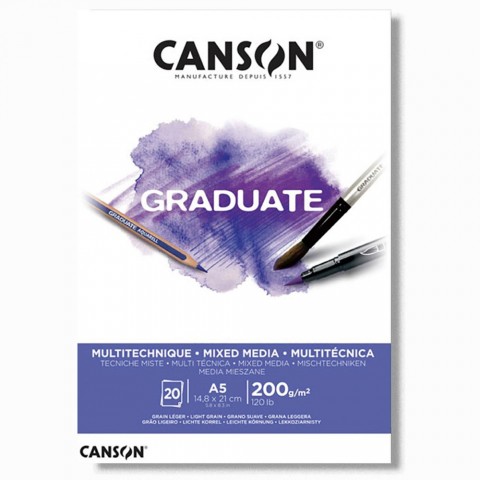 Canson Graduate Mix Media A5 200gr 20yp Multiteknik Çizim Defteri /