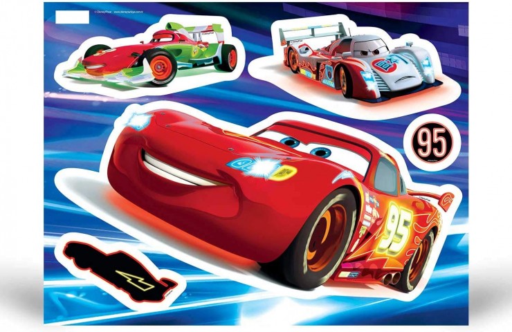 Cars Karanlıkta Parlayan A4 Boy Sticker