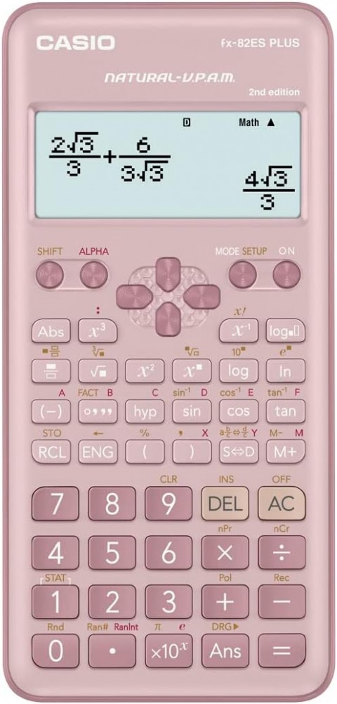 Casio Bilimsel Hesap Makinesi Pembe / FX‑82ES Plus (10+2 Haneli, Pembe)