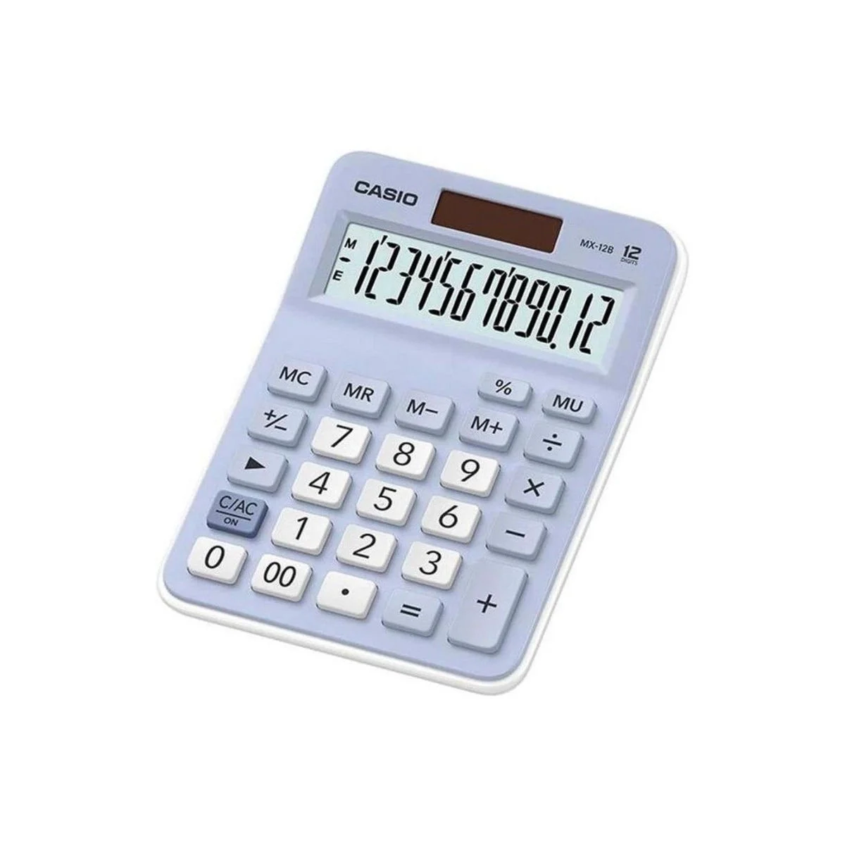 Casio (12 Haneli) Mini Masaüstü Hesap Makinesi Açık Mavi / MX‑12B‑LB