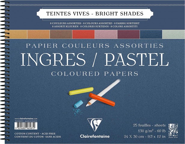 Clairefontaine Ingres 24x30cm 130gr 25yp Spiralli Pastel Blok / 96587