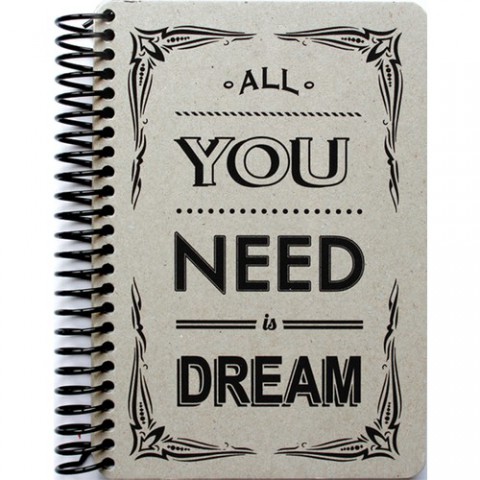 Container Notebook Raw and Grey 14x21cm Sert Kapak Spiralli Defter - Dream