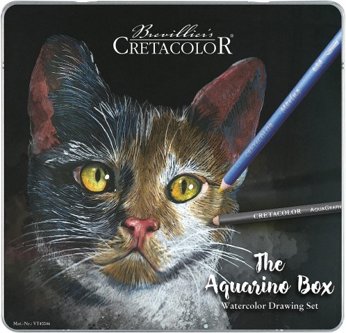 Cretacolor Aquarino Box Sulandırılabilir Kuru Boya Çizim Seti 24'lü Metal Kutu / 40046