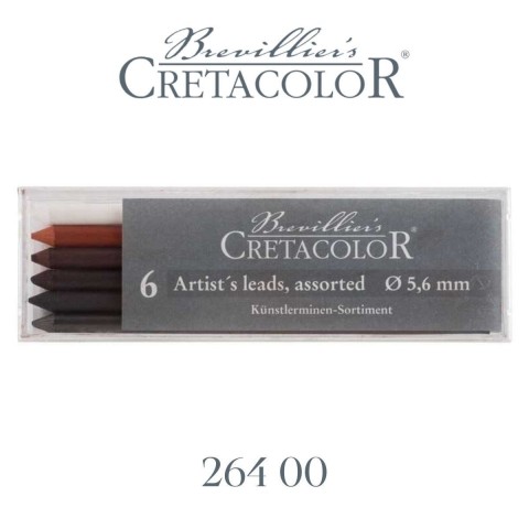 Cretacolor Artisit's Lead 5.6mm 6'lı Karışık Renk Portmin Kalem Ucu / 26400