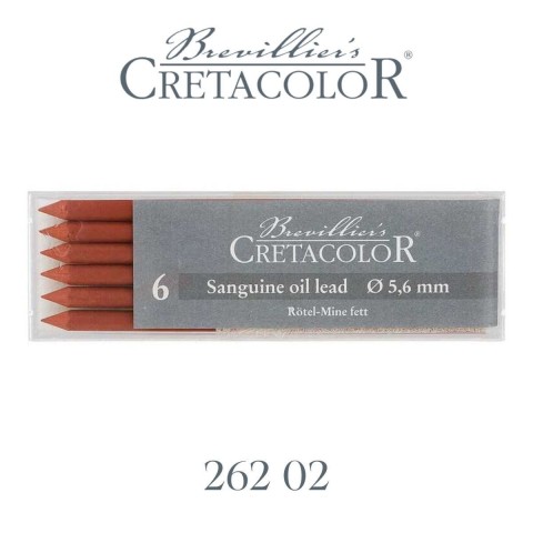 Cretacolor Lead 5.6mm Portmin Kalem Ucu 6'lı Saguine Oil Medium / 26202