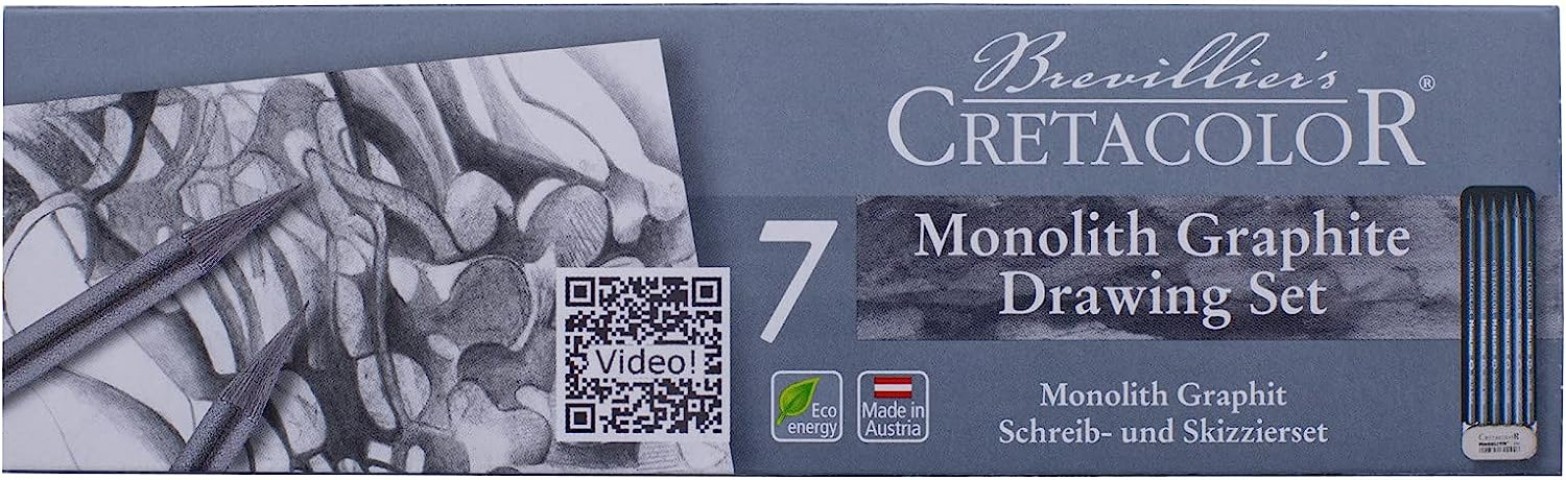 Cretacolor Monolith Graphite Ağaçsız Eskiz Çizim Kalemi Seti 7'li Metal Kutu / 20426