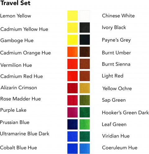 Daler Rowney Aquafine 24'lü Travel Set Tablet Sulu Boya Seti (METALKUTU) / 0920