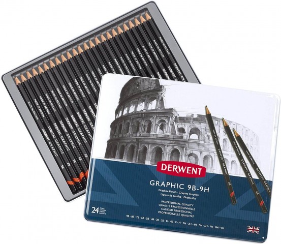 Derwent Graphic Set 24'lü Dereceli Kurşun Kalem Çizim Seti / 34202