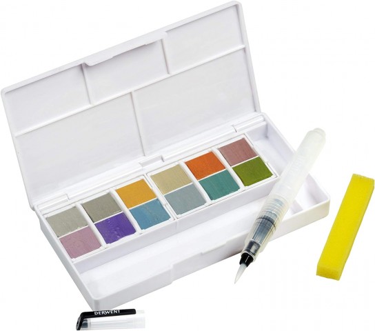 Derwent Metallic Paint Pan Set 12'li Tablet Sulu Boya Metalik Renkler / 2305657