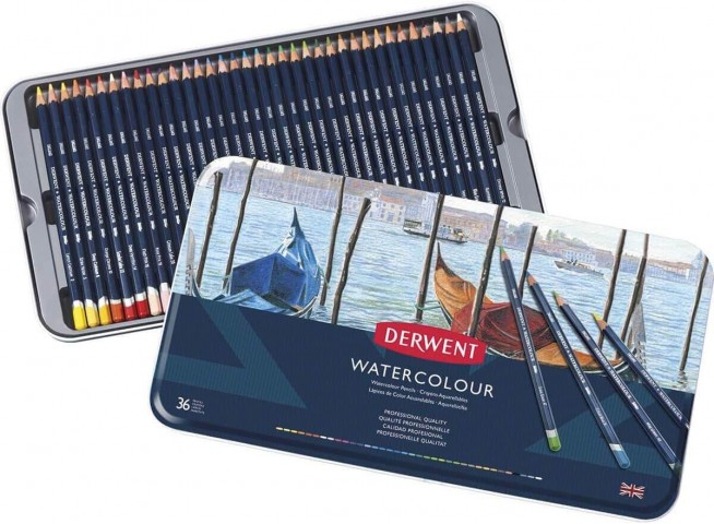 Derwent Watercolour 36'lı Sulandırılabilir Kuru Boya Kalem Seti / 32885