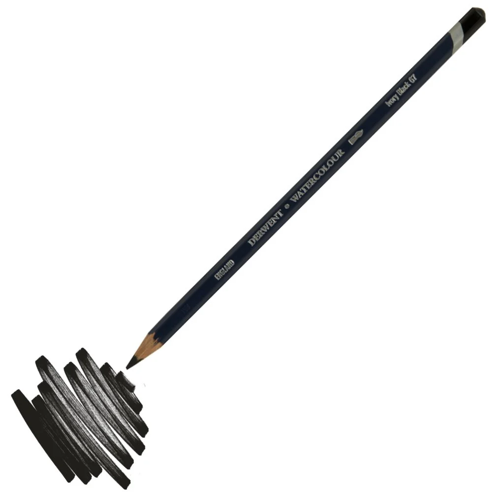 Derwent Watercolour Sulandırılabilir Boya Kalemi  Ivory Black