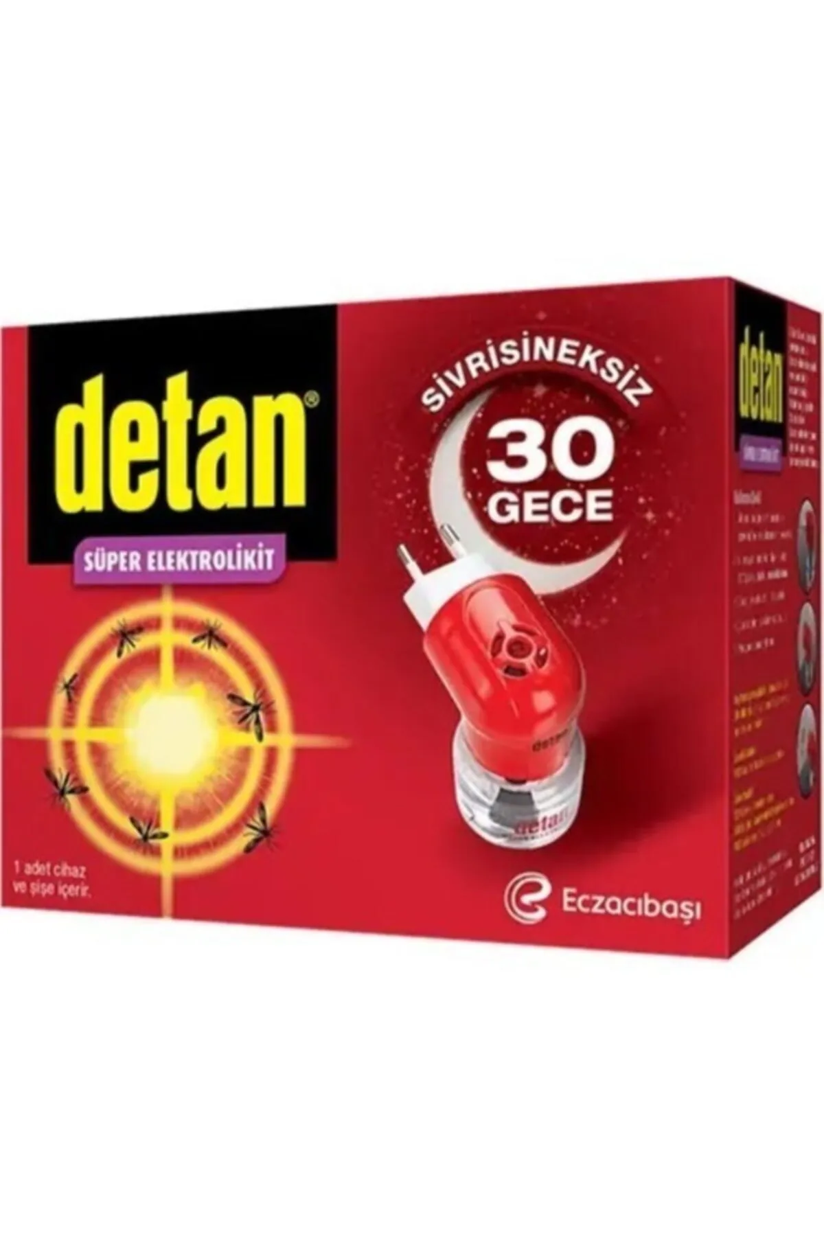 Detan 30 Gece Süper Elektrolikit Sivrisinek Kovucu Cihaz + Yedek