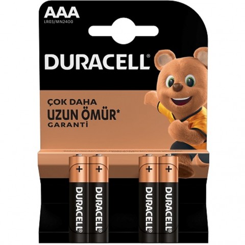 Duracel Alkalin İnce (AAA) 4lü / LR03