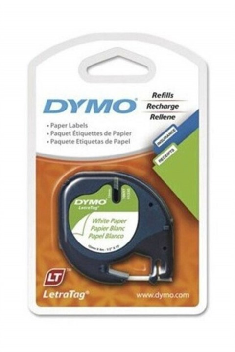 Dymo LetraTag Kağıt Şerit (12 mm X 4 mt), Beyaz (59421) / S0721510