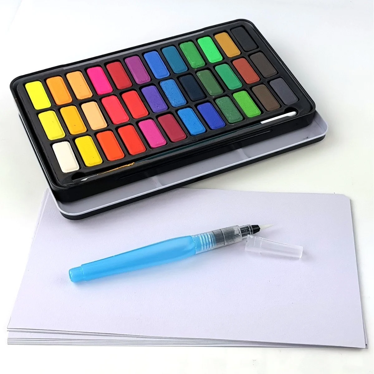 E&D Art Bianyo Aquarelle 36'lı Tablet Taş Sulu Boya Seti - Karton Kutu