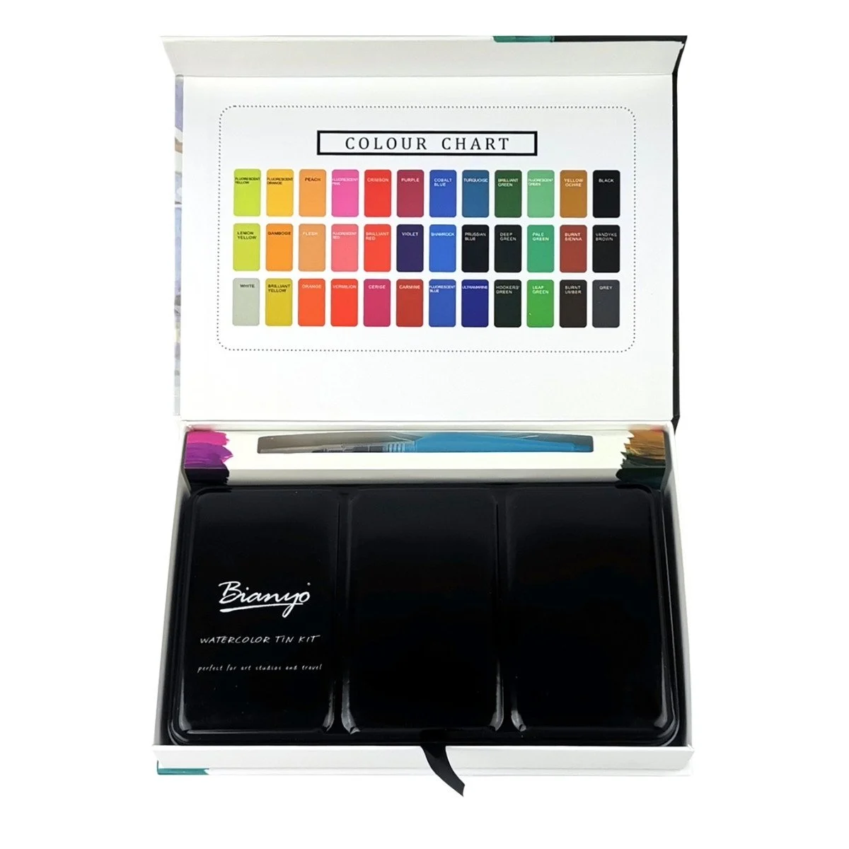 E&D Art Bianyo Aquarelle 36'lı Tablet Taş Sulu Boya Seti - Karton Kutu