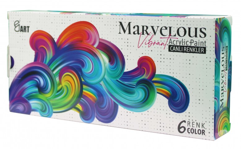 E&D Art Marvelous 6x110ml Akrilik Boya Canlı Renkler Set / ed.55268