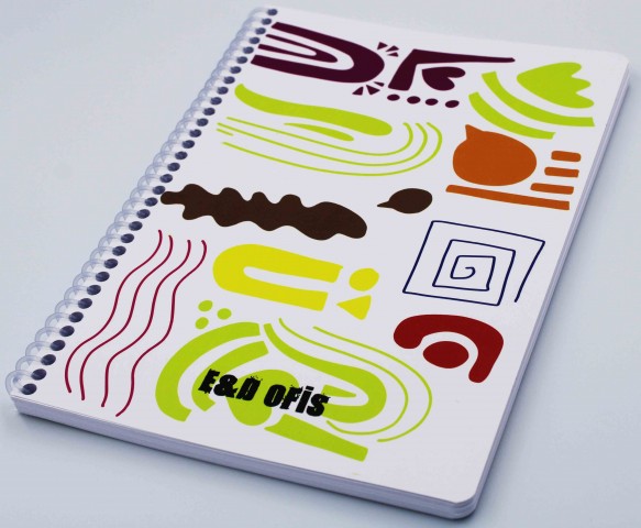 E&D Ofis A5 80yp Spiralli Düz Okul Defteri - Şekiller