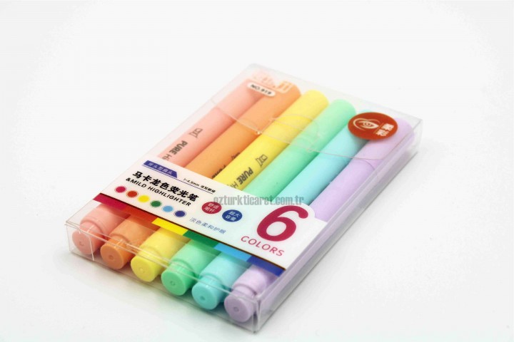 E&D Ofis Mild Highlighter 6'lı Mini Pastel Fosforlu Kalem Seti / ed.52839
