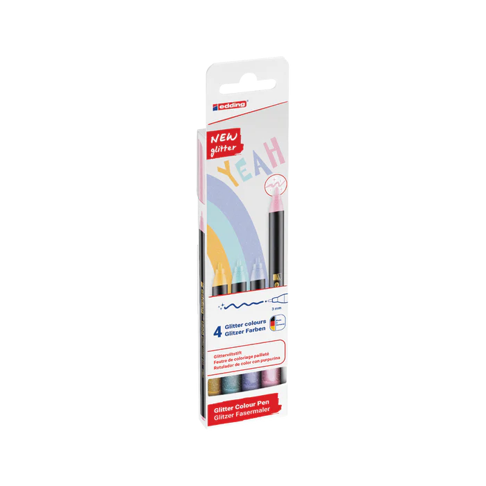 Edding 1200 Glitter Colors 4'lü Simli Keçeli Boya Kalemi / 4-1200-4-3