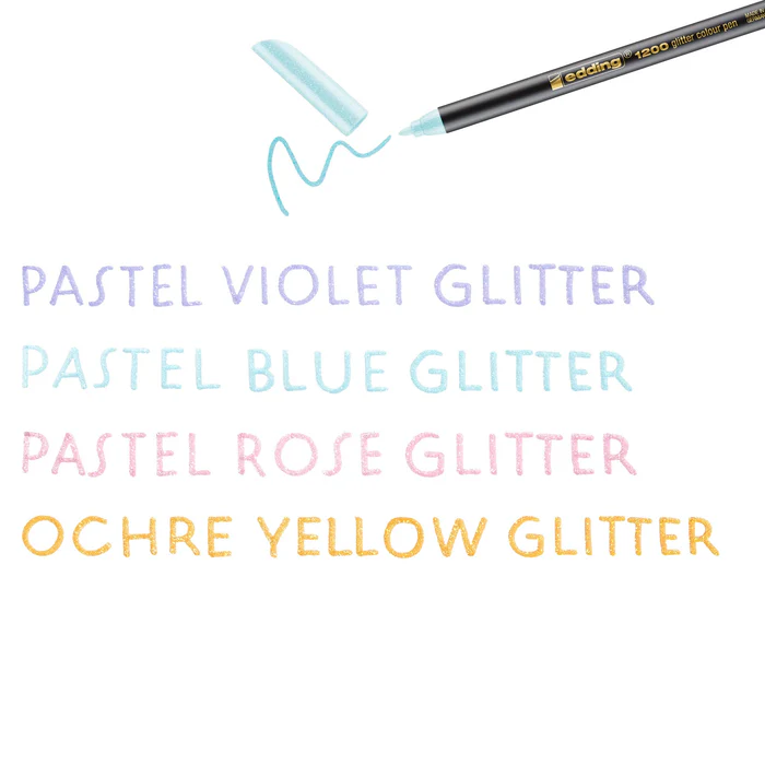 Edding 1200 Glitter Colors 4'lü Simli Keçeli Boya Kalemi / 4-1200-4-3