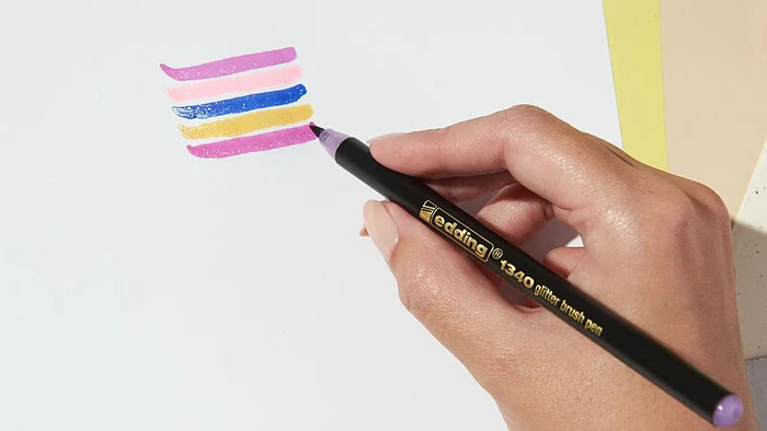 Edding 1340 Glitter Colors 4'lü Simli Fırça Uçlu Kalem Seti / 4-1340-4-3