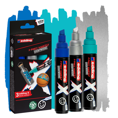 Edding 6900 X Multi Marker 2-10mm Kesik Uç 3'lü Set - Ocean / 4-6900-3-1