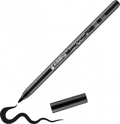 Edding Porcelain Brush Pen Porselen Kalemi Siyah / 001