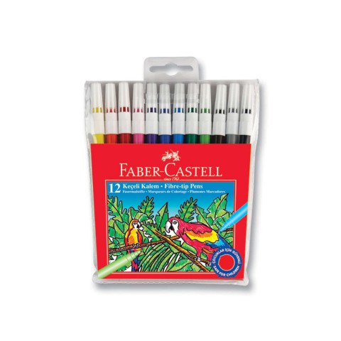 Faber Castell 12 Li Poşet Keçeli Kalem